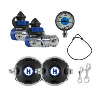 Halcyon Complete DIR Twinset Regulator Set - Premium Piston System - H-75P, Halo